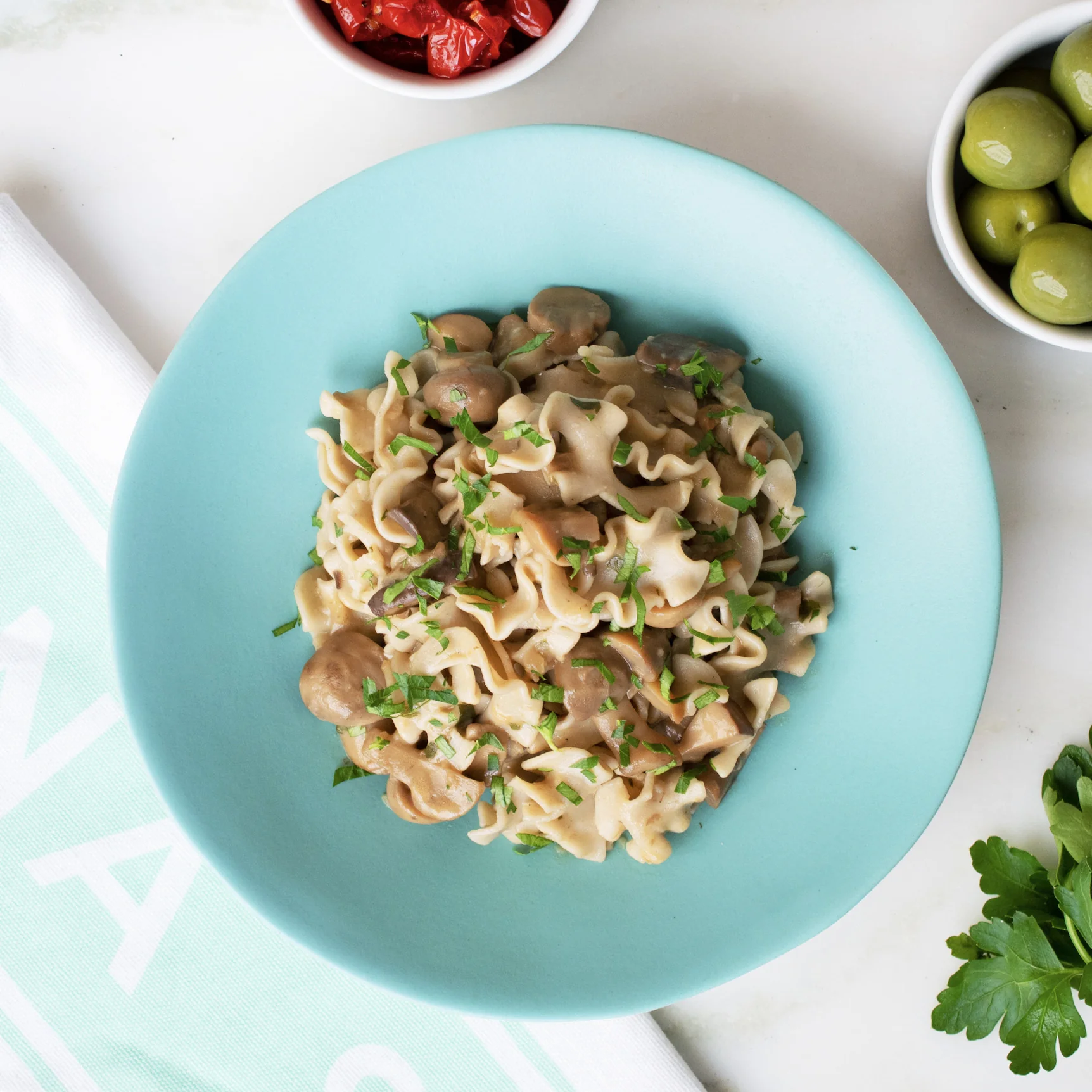 Gluten-free Buckwheat Mafaldine with Seasonal Mushroom Sauce, Pasta Kit